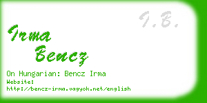 irma bencz business card